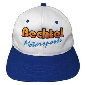 Kudzu Baseball Cap White Blue OS Bechtel Motorsports Bruce Bechtel 36 Logo Hat